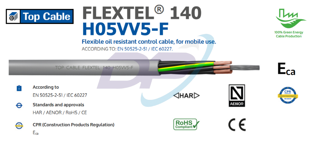 Dây Cáp Điện & Điều Khiển TOP CABLE FLEXTEL® 140 H05VV5-F | Chính Hãng ...