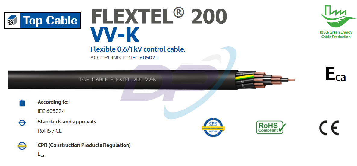 Dây Cáp Điện & Điều Khiển TOP CABLE FLEXTEL® 200 VV-K | Chính Hãng ...
