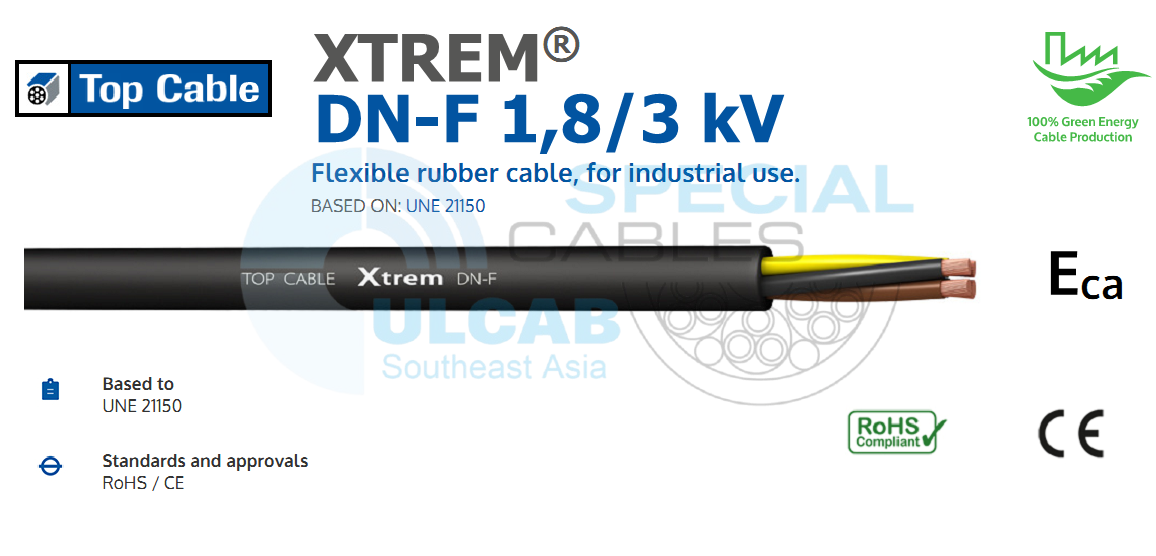 Cáp Cao Su Mềm TOP CABLE XTREM DN-F 1,8/3kV BLACK | Chính Hãng - Chống ...