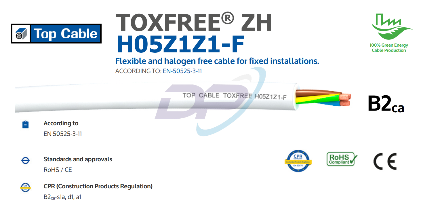 Cáp Điện TOP CABLE TOXFREE ZH H05Z1Z1-F | Chính Hãng - halogen free ...